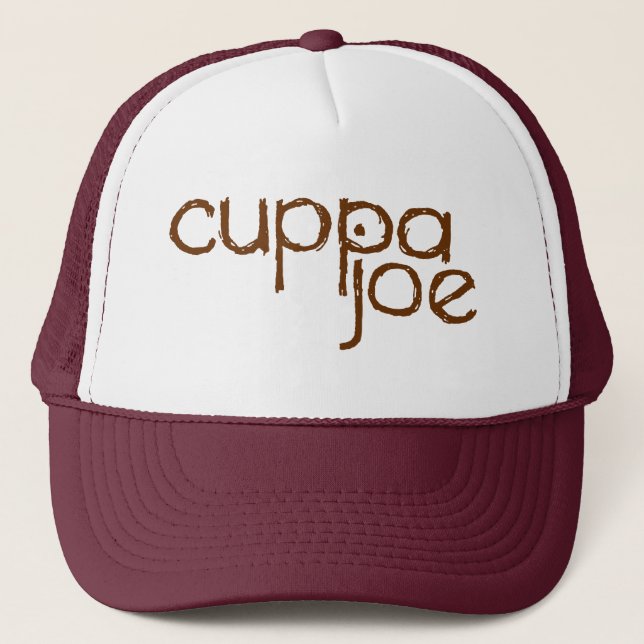 cuppa joe logo in brown - trucker hat (Front)