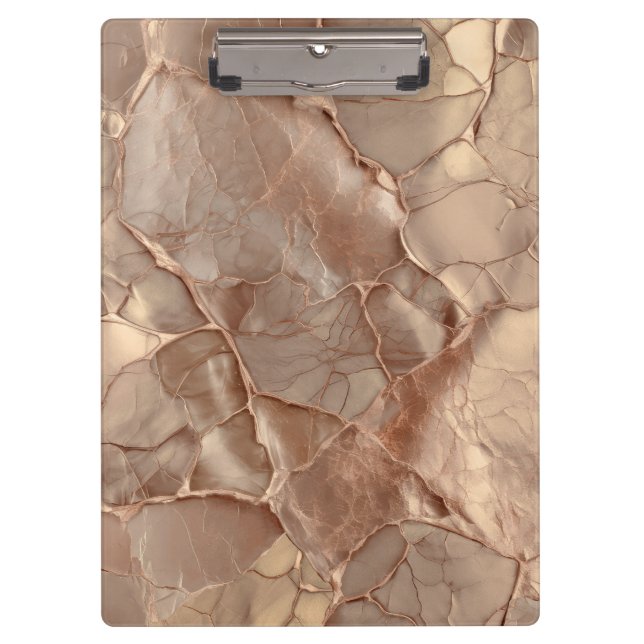 Cupper-Rose Cracked, Metallic Textures Clipboard (Front)