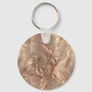 Cupper-Rose Cracked, Metallic Textures Keychain