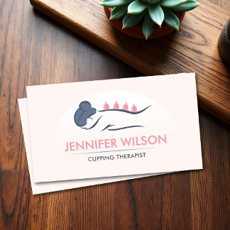 Cupping Therapist Therapeutic Bodywork Modern Business Card