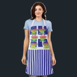 Cups And Stripes Novelty Geo Chef Apron<br><div class="desc">Retro classic pattern Size: All-Over Print Apron, Medium 26"x30" Whether you are cooking at home, hosting a summer BBQ, or creating arts & crafts- do so in style with our fully customizable aprons! Made of a top quality polyester, our fully sublimation designs will definitely make a great impression on your...</div>