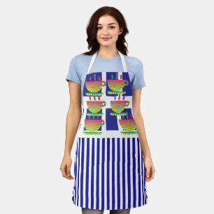 Cups And Stripes Novelty Geo Chef Apron