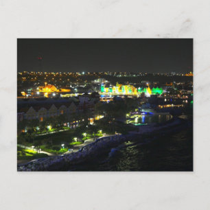 Curacao at Night - Port of Willemstad Postcard