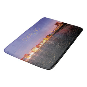 Curaçao at Night w/out text (customizable) Bath Mat