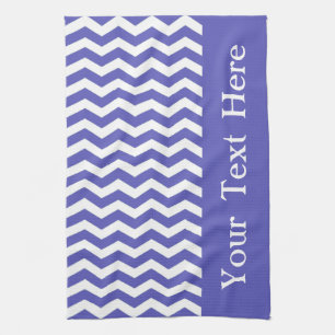 Curacao Blue Wave Chevron customizable Kitchen Towel