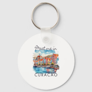 Curacao Caribbean Islands Travel Trip Meet Me In C Keychain