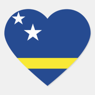 Curaçao Flag Heart Sticker