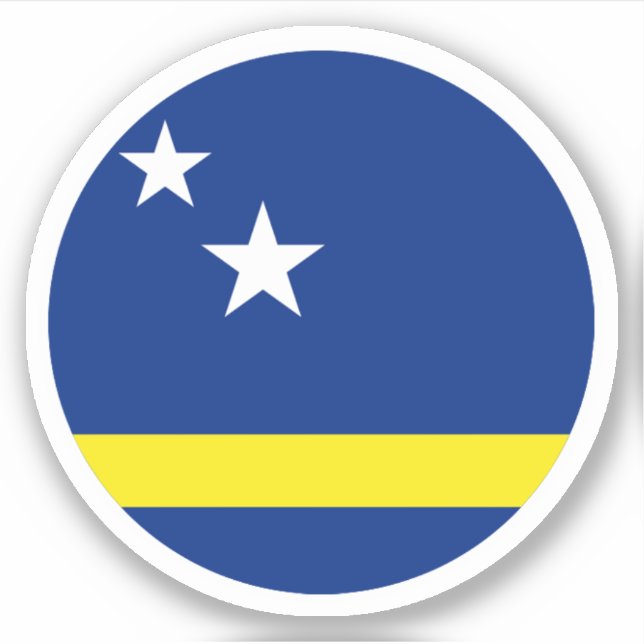 Curaçao Flag Round Sticker (Front)