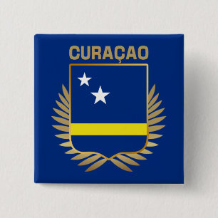 Curacao Flag Shield 2 Inch Square Button