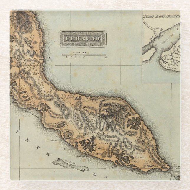 Curacao Glass Coaster (Front)