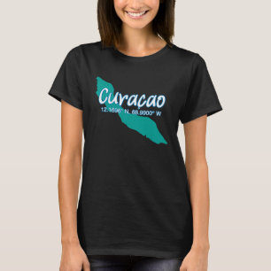 Curacao Island Coordinates Tourist Vacation T-Shirt