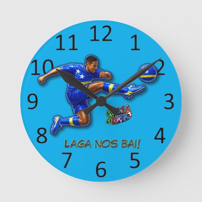 Curacao Let's Go Round Clock (Front)