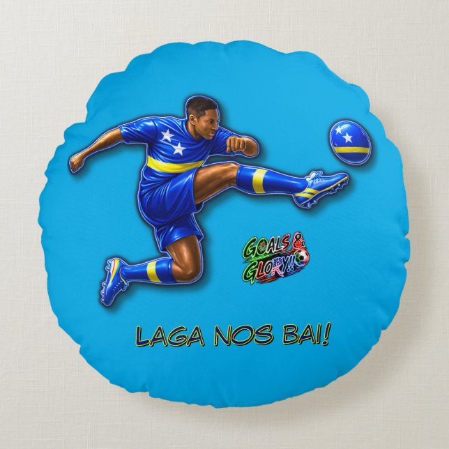 Curacao Let's Go Round Pillow (Front)