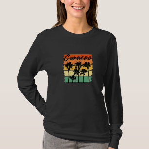 Curacao Palm Vintage Beach Men Women T-Shirt