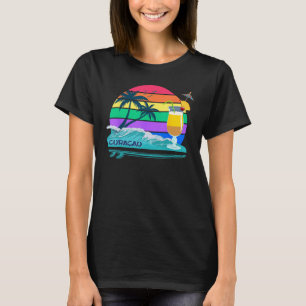 Curacao Palms Cocktail Beach Caribbean Surf Island T-Shirt