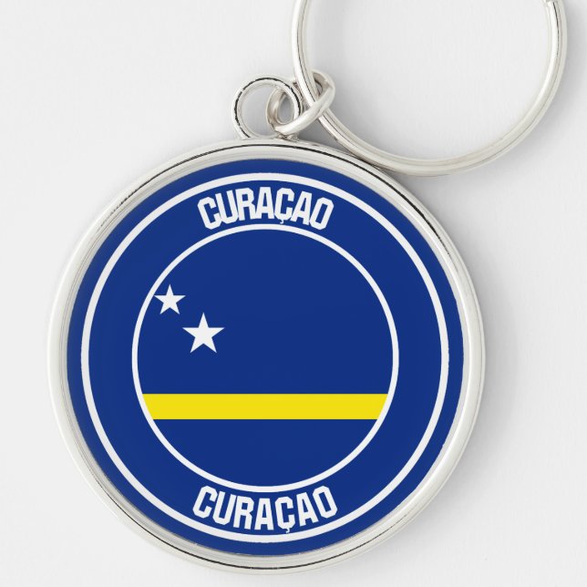 Curaçao Round Emblem Keychain (Front)