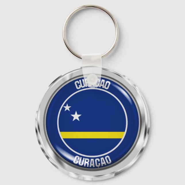 Curaçao Round Emblem Keychain (Front)