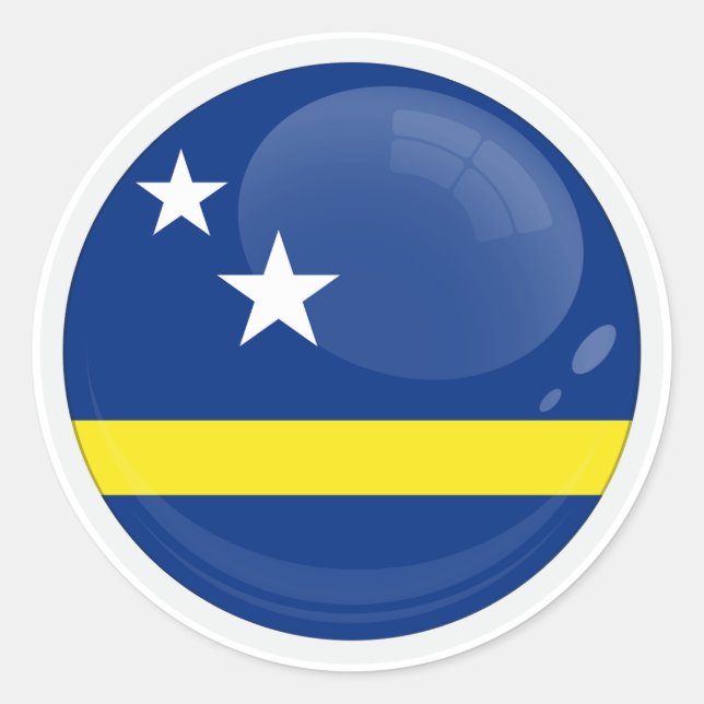 Curaçao Round icon flag Classic Round Sticker (Front)