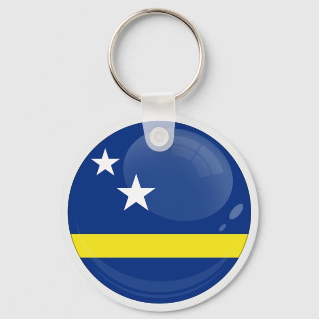 Curaçao Round icon flag Keychain (Front)