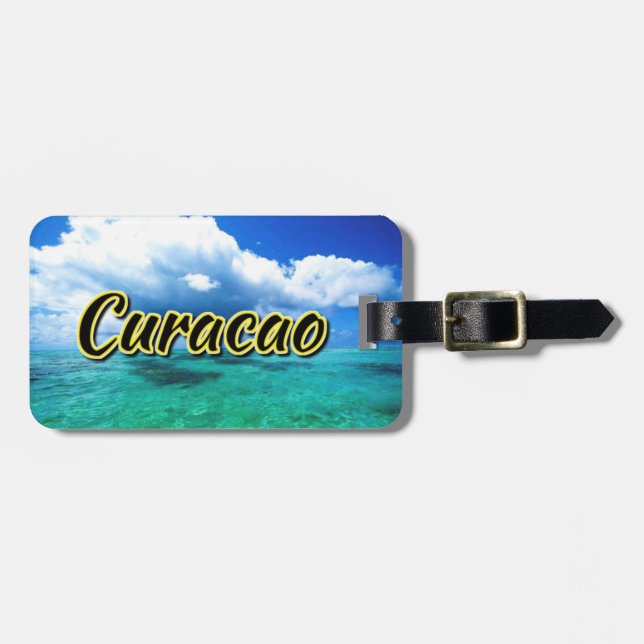 Curacao sea sky luggage tag (Front Horizontal)