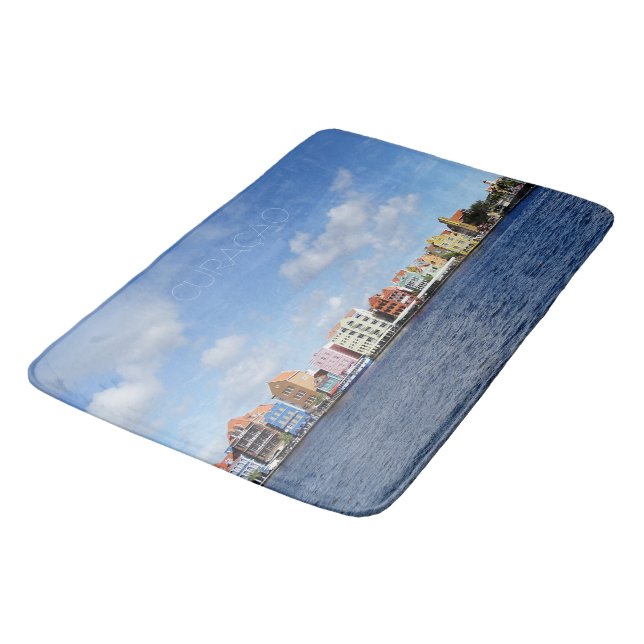 Curaçao Skyline w/out text (customizable) Bath Mat (Angled)