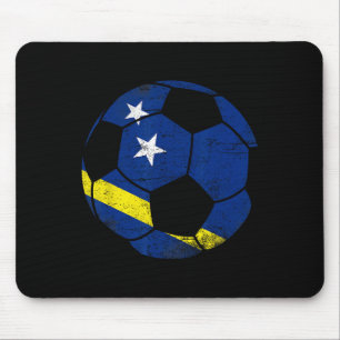 Curacao Soccer Ll,curacao,flag Of Curacao,curacao Mouse Pad