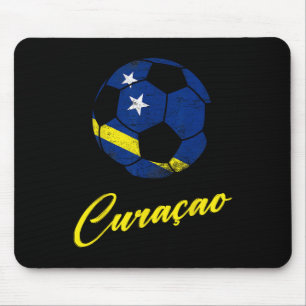 Curacao Soccer Ll,curacao,flag Of Curacao,curacao Mouse Pad