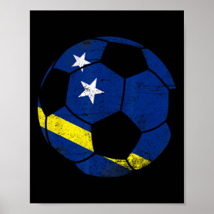 Curacao Soccer Ll,curacao,flag Of Curacao,curacao Poster