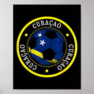 Curacao Soccer Ll,curacao,flag Of Curacao,curacao Poster