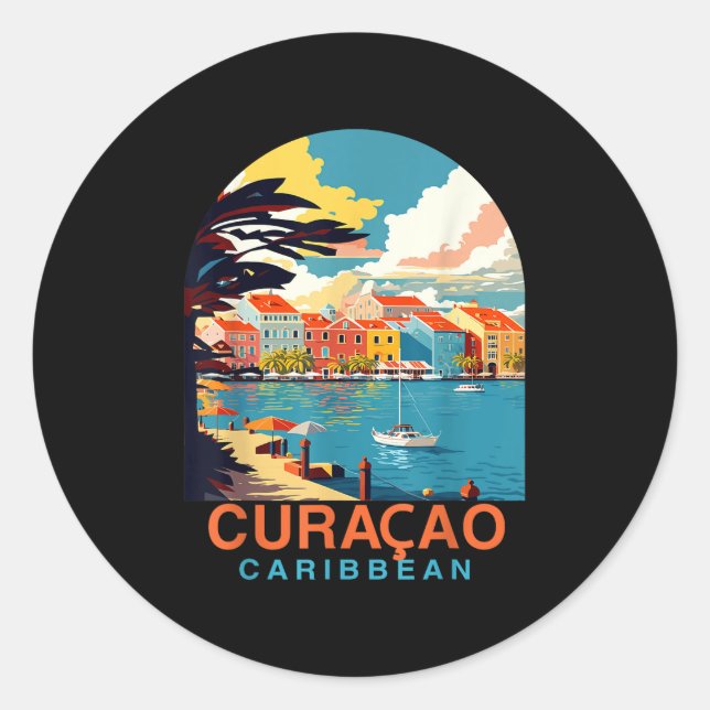 Curacao Travel Summer Vacation Curacao Caribbean I Classic Round Sticker (Front)