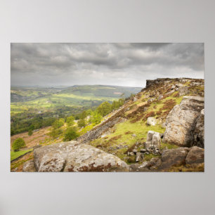 Curbar Edge in Derbyshire, the Peak District photo Poster