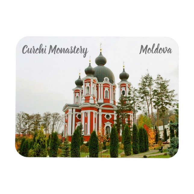 Curchi Monastery Moldova stylized Magnet (Horizontal)