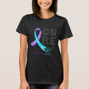 Cure Blue Purple Ribbon Suicide Prevention Awarene T-Shirt