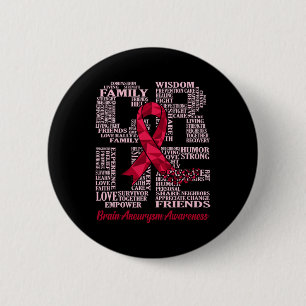 Cure Brain Aneurysm Awareness Ribbon Month Support 2 Inch Round Button