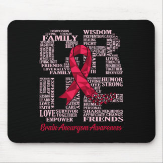 Cure Brain Aneurysm Awareness Ribbon Month Support Mouse Pad