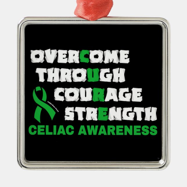 CURE...Celiac Metal Ornament (Front)