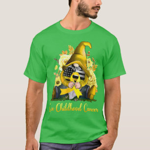 Cure Childhood Cancer Awareness Gold Ribbon Gnome T-Shirt