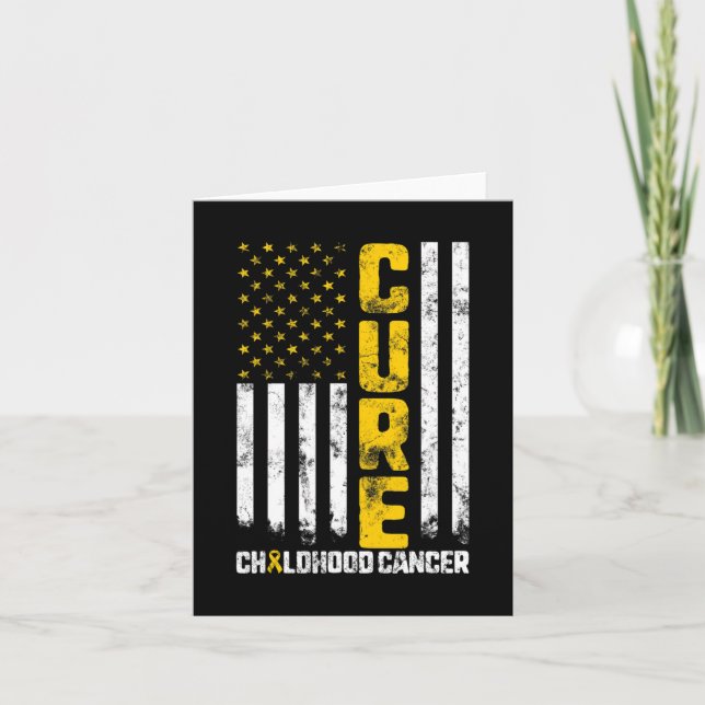Cure Childhood Cancer Gold Ribbon Mom Kid Awarenes Card (Front)