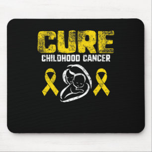Cure Childhood Cancer Gold Ribbon Support Mom awar Mouse Pad