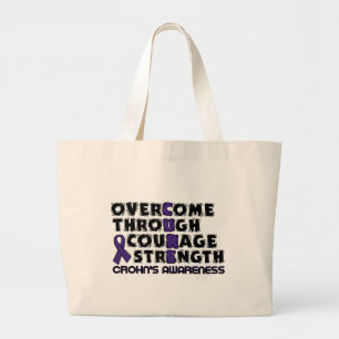 CURE...Crohn's Large Tote Bag