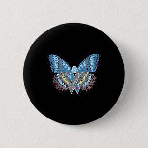 Cure Diabetes Awareness Butterfly 2 Inch Round Button