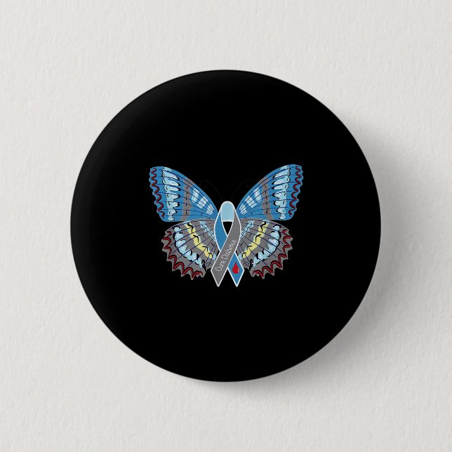 Cure Diabetes Awareness Butterfly  2 Inch Round Button (Front)