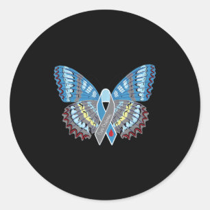 Cure Diabetes Awareness Butterfly  Classic Round Sticker