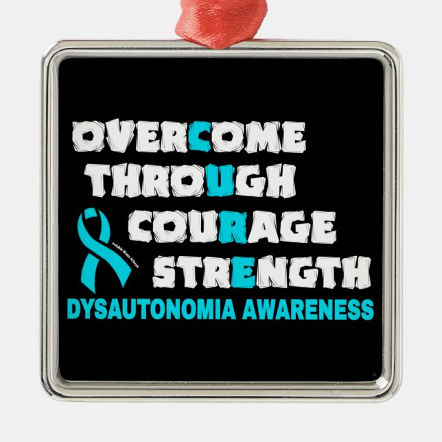 CURE...Dysautonomia Metal Ornament (Front)
