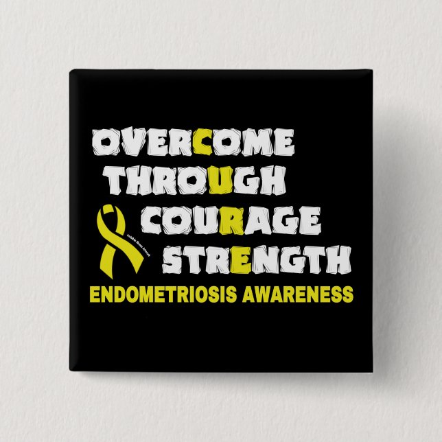 CURE...Endometriosis 2 Inch Square Button (Front)