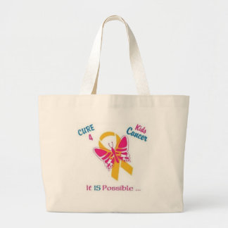 Cure for Kids Cancer, wear gold for my daughter in Large Tote Bag