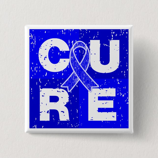 CURE Huntington's Disease Cube 2 Inch Square Button (Front)