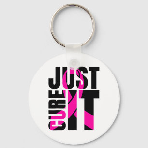 Cure It Breast Cancer Awareness Ribbon Keychain