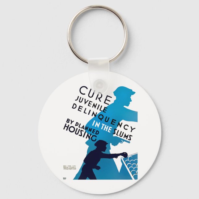 Cure Juvenile Delinquency in the Slums Keychain (Front)