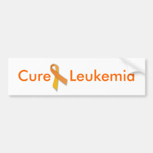 Cure Leukaemia Orange Ribbon Bumper Sticker